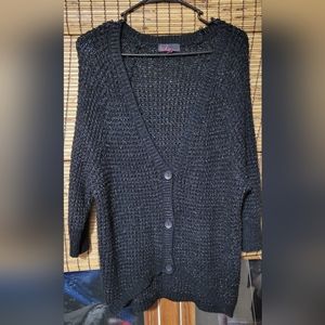 Women's metallic stitch cardigan medium